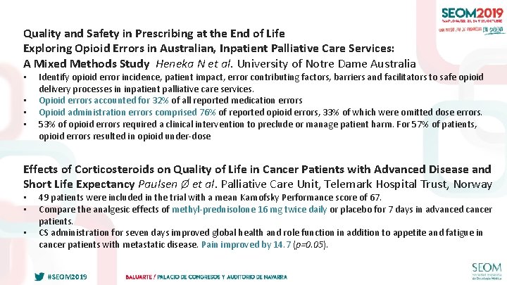 Quality and Safety in Prescribing at the End of Life Exploring Opioid Errors in