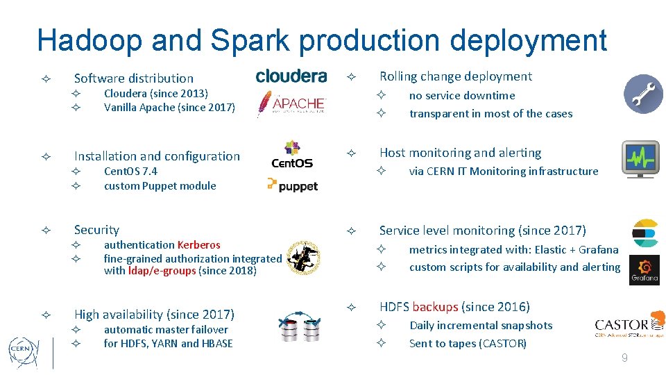 Hadoop and Spark production deployment ² Software distribution ² ² ² ² ² automatic