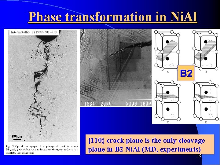 Phase transformation in Ni. Al B 2 {110} crack plane is the only cleavage