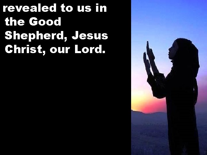 revealed to us in the Good Shepherd, Jesus Christ, our Lord. 