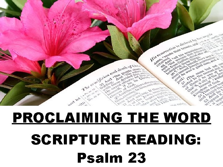 PROCLAIMING THE WORD SCRIPTURE READING: Psalm 23 