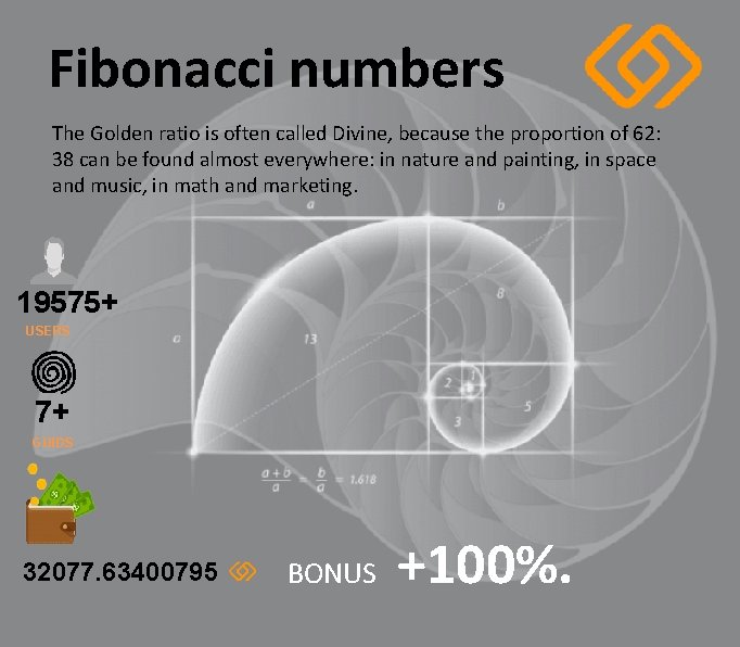 Fibonacci numbers The Golden ratio is often called Divine, because the proportion of 62: