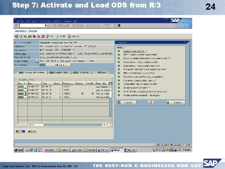 Step 7: Activate and Load ODS from R/3 Know How Network Call - BW