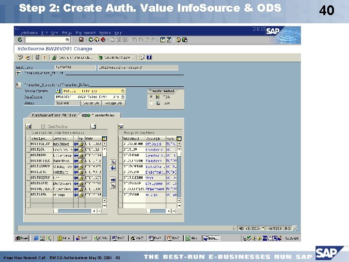 Step 2: Create Auth. Value Info. Source & ODS Know How Network Call -