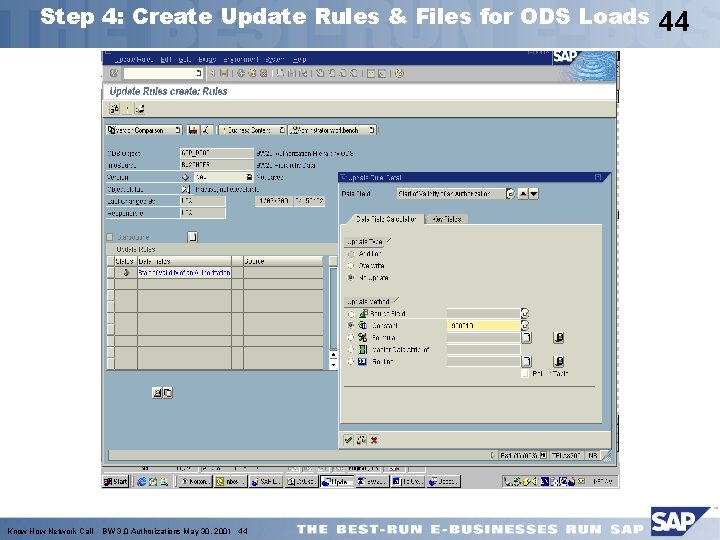 Step 4: Create Update Rules & Files for ODS Loads Know How Network Call