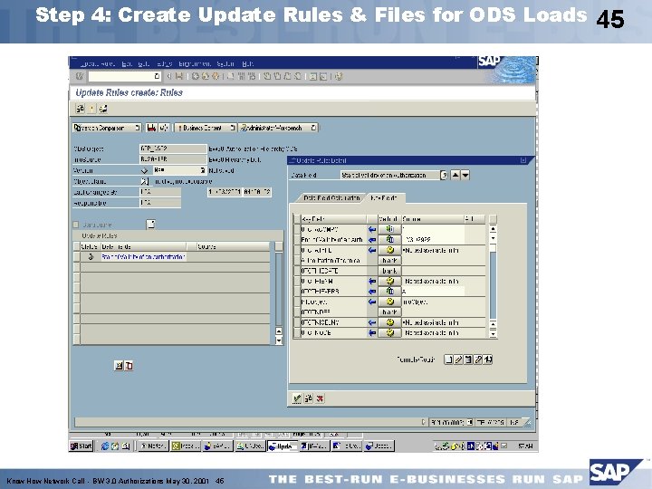 Step 4: Create Update Rules & Files for ODS Loads Know How Network Call