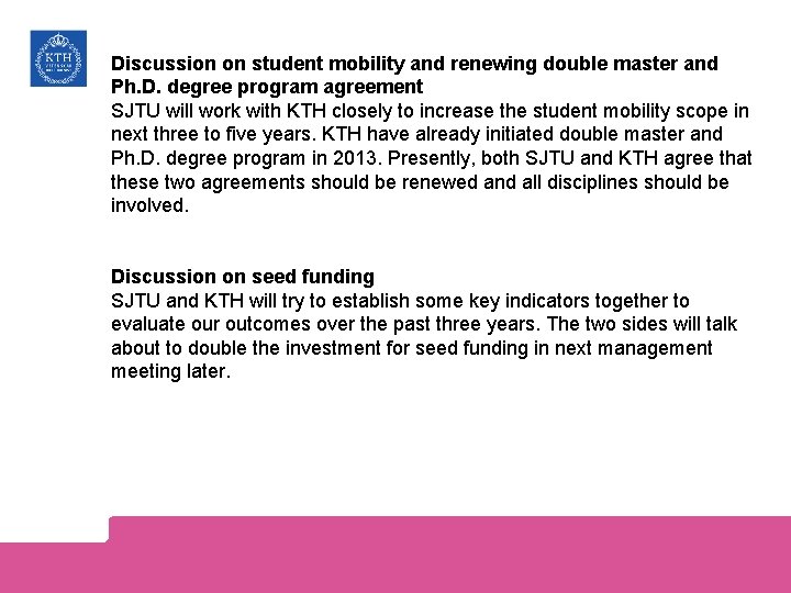 Discussion on student mobility and renewing double master and Ph. D. degree program agreement