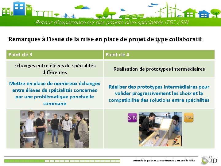 Retour d’expérience sur des projets pluri-spécialités ITEC / SIN Remarques à l’issue de la