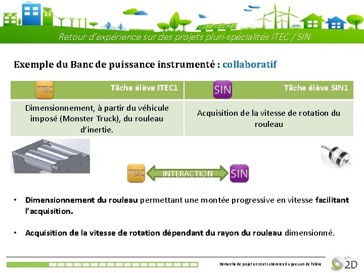 Retour d’expérience sur des projets pluri-spécialités ITEC / SIN Exemple du Banc de puissance