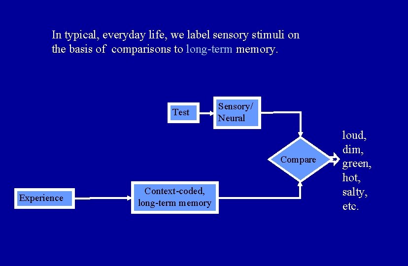 In typical, everyday life, we label sensory stimuli on the basis of comparisons to