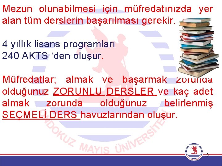 Mezun olunabilmesi için müfredatınızda yer alan tüm derslerin başarılması gerekir. 4 yıllık lisans programları