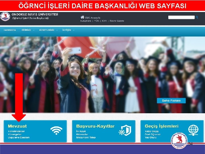 ÖĞRNCİ İŞLERİ DAİRE BAŞKANLIĞI WEB SAYFASI 34 