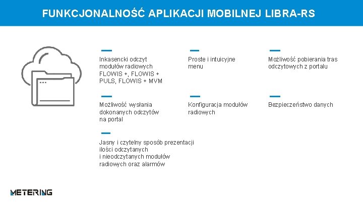 FUNKCJONALNOŚĆ APLIKACJI MOBILNEJ LIBRA-RS Inkasencki odczyt modułów radiowych FLOWIS +, FLOWIS + PULS, FLOWIS