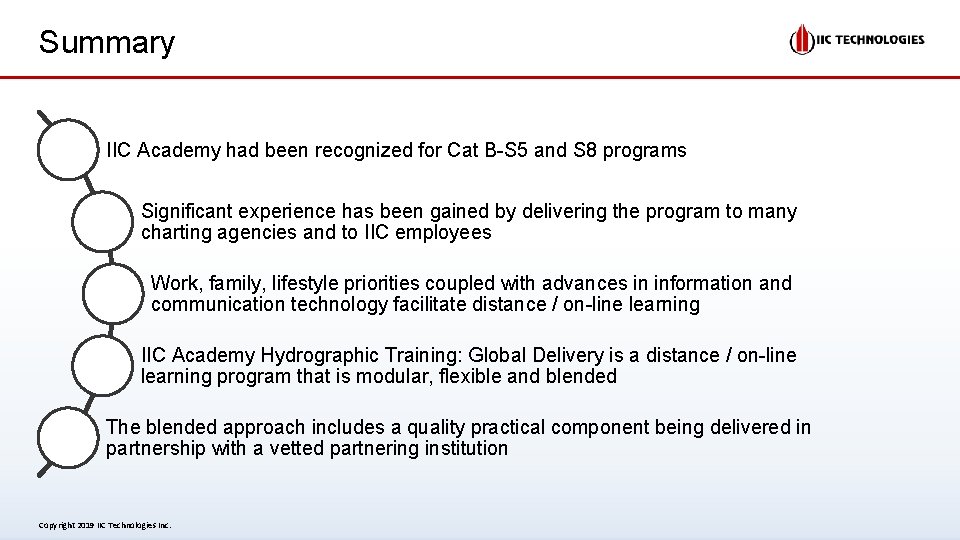 Summary IIC Academy had been recognized for Cat B-S 5 and S 8 programs