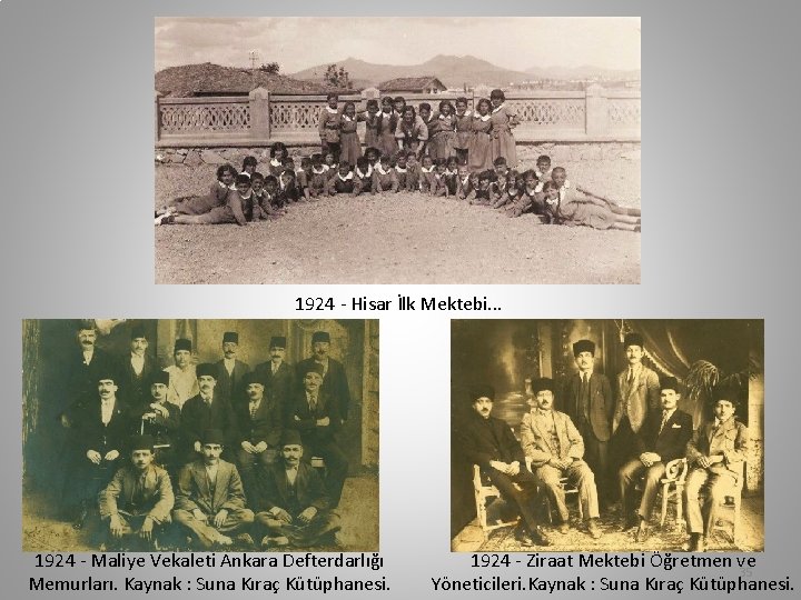 1924 - Hisar İlk Mektebi. . . 1924 - Maliye Vekaleti Ankara Defterdarlığı Memurları.