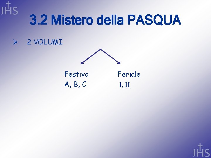 3. 2 Mistero della PASQUA Ø 2 VOLUMI Festivo A, B, C Feriale I,