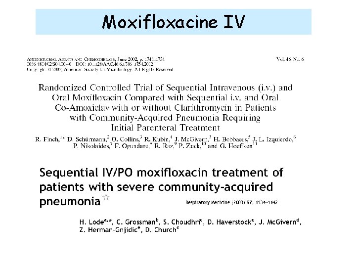 Moxifloxacine IV 