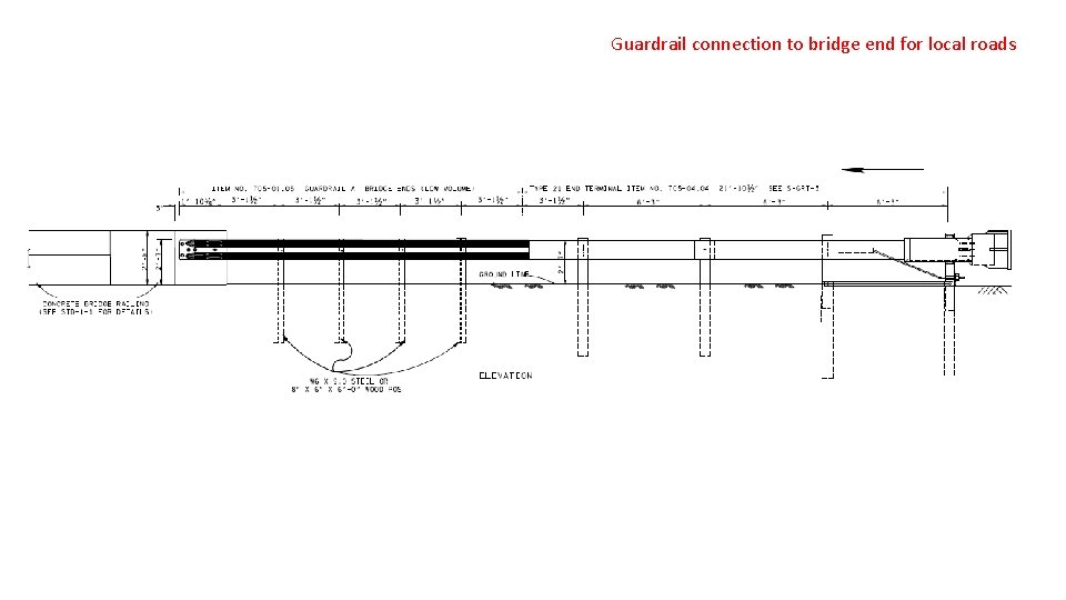Guardrail connection to bridge end for local roads 