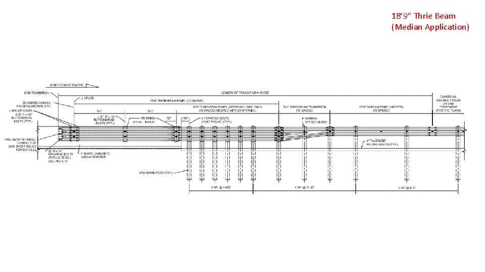 18’ 9” Thrie Beam (Median Application) 