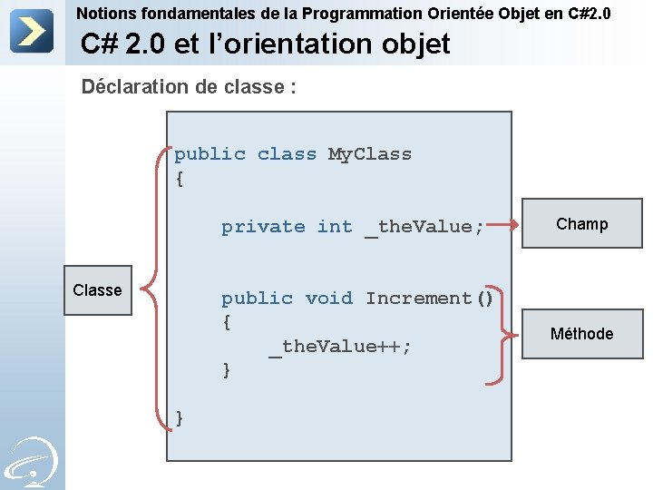 Notions fondamentales de la Programmation Orientée Objet en C#2. 0 C# 2. 0 et