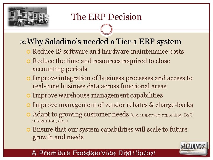 ACHIEVING OPERATIONAL EXCELLENCE BY IMPLEMENTING ERP Agenda My