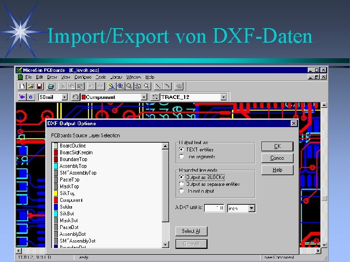 Import/Export von DXF-Daten 