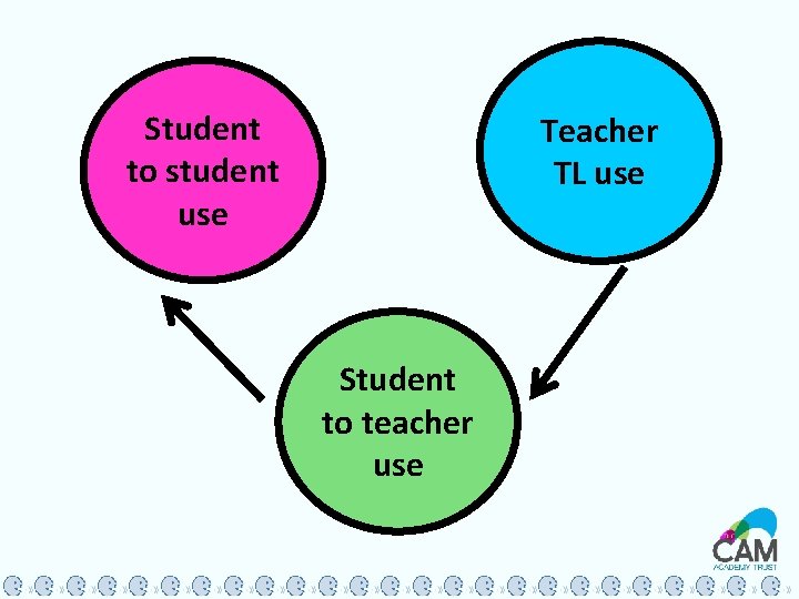 Student to student use Teacher TL use Student to teacher use 