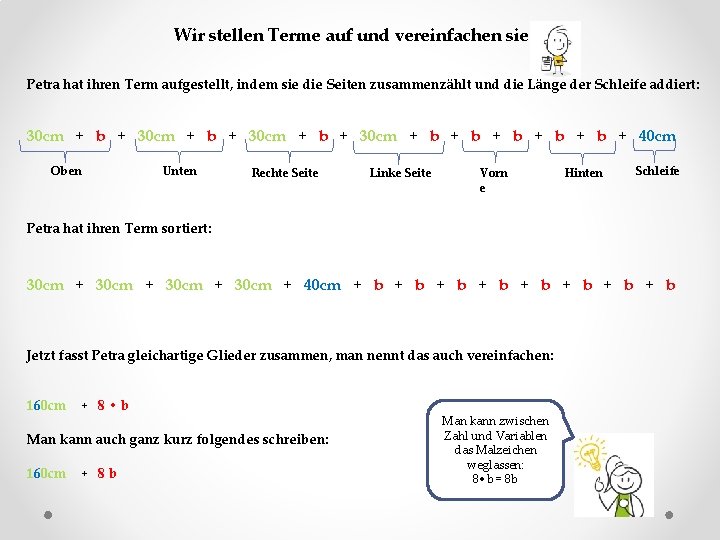 Wir stellen Terme auf und vereinfachen sie Petra hat ihren Term aufgestellt, indem sie