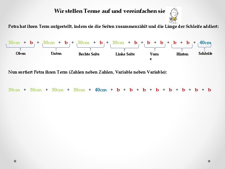 Wir stellen Terme auf und vereinfachen sie Petra hat ihren Term aufgestellt, indem sie