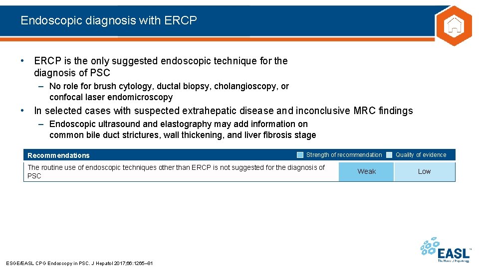 Endoscopic diagnosis with ERCP • ERCP is the only suggested endoscopic technique for the