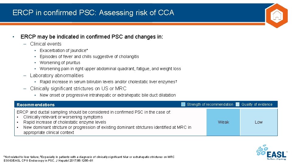 ERCP in confirmed PSC: Assessing risk of CCA • ERCP may be indicated in