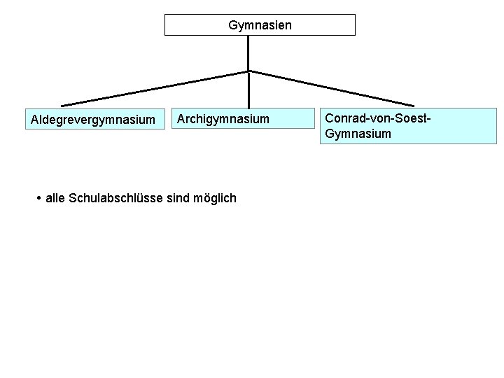 Gymnasien Aldegrevergymnasium Archigymnasium alle Schulabschlüsse sind möglich Conrad-von-Soest. Gymnasium 