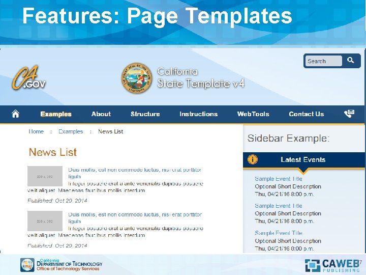 Features: Page Templates 17 