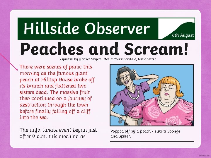 Peaches and Scream! Reported by Harriet Sayers, Media Correspondent, Manchester There were scenes of