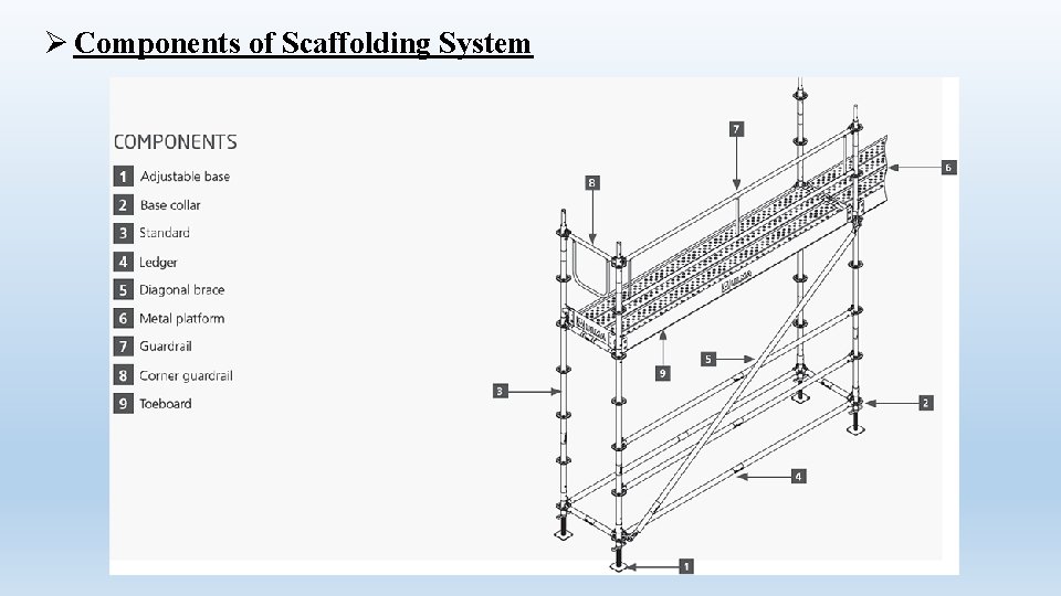 Ø Components of Scaffolding System 