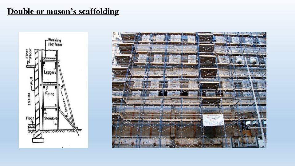 Double or mason’s scaffolding 