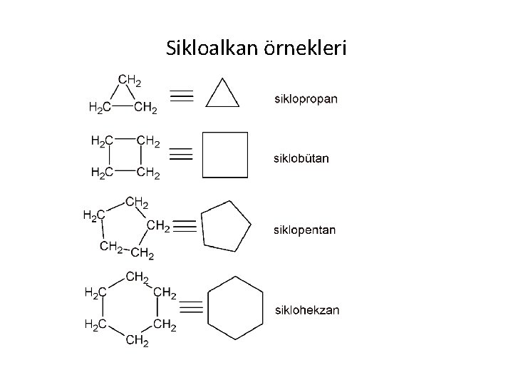 Sikloalkan örnekleri 