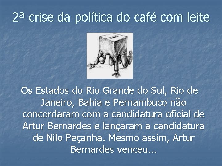 2ª crise da política do café com leite Os Estados do Rio Grande do