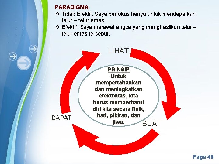 PARADIGMA v Tidak Efektif: Saya berfokus hanya untuk mendapatkan telur – telur emas v