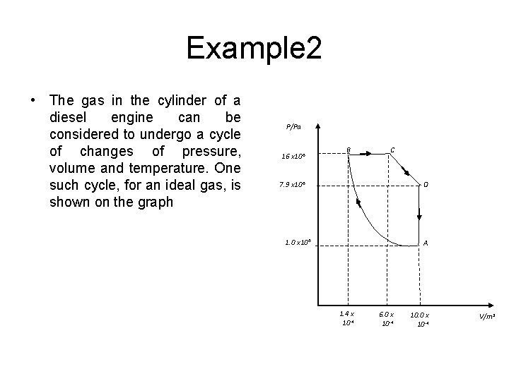 Example 2 • The gas in the cylinder of a diesel engine can be