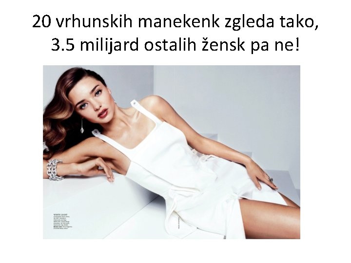 20 vrhunskih manekenk zgleda tako, 3. 5 milijard ostalih žensk pa ne! 