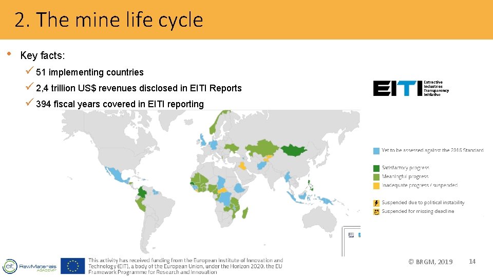 2. The mine life cycle • Key facts: ü 51 implementing countries ü 2,