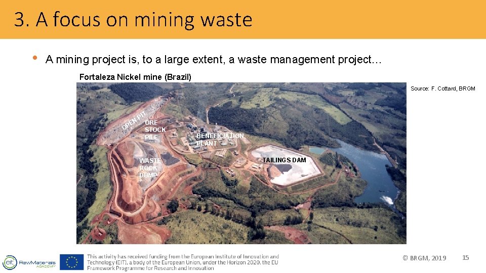 3. A focus on mining waste • A mining project is, to a large
