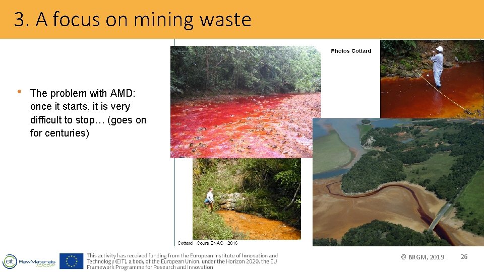 3. A focus on mining waste • The problem with AMD: once it starts,