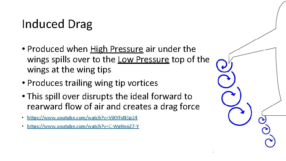 Induced Drag • Produced when High Pressure air under the wings spills over to