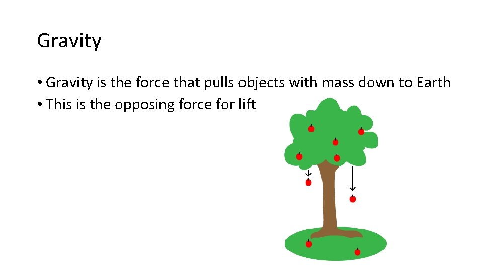 Gravity • Gravity is the force that pulls objects with mass down to Earth