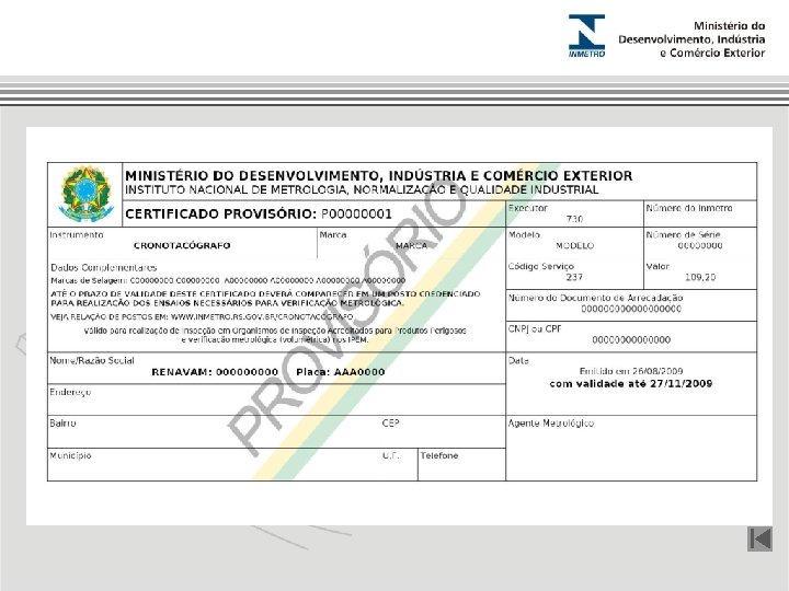 Certificado Provisório 