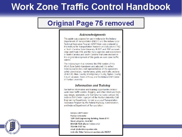 Work Zone Traffic Control Handbook Original Page 75 removed 