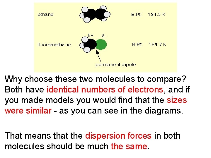 Why choose these two molecules to compare? Both have identical numbers of electrons, and Why choose these two molecules to compare? Both have identical numbers of electrons, and