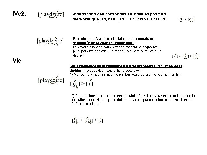 IVe 2: Sonorisation des consonnes sourdes en position intervocalique : ici, l'affriquée sourde devient